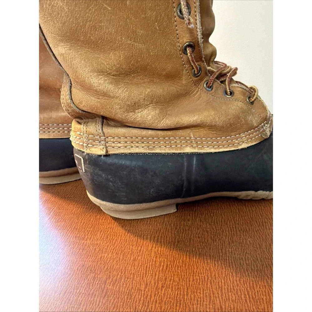 Vtg LL Bean Duck Boots Soze 12 Old Tags Mid Calf USA